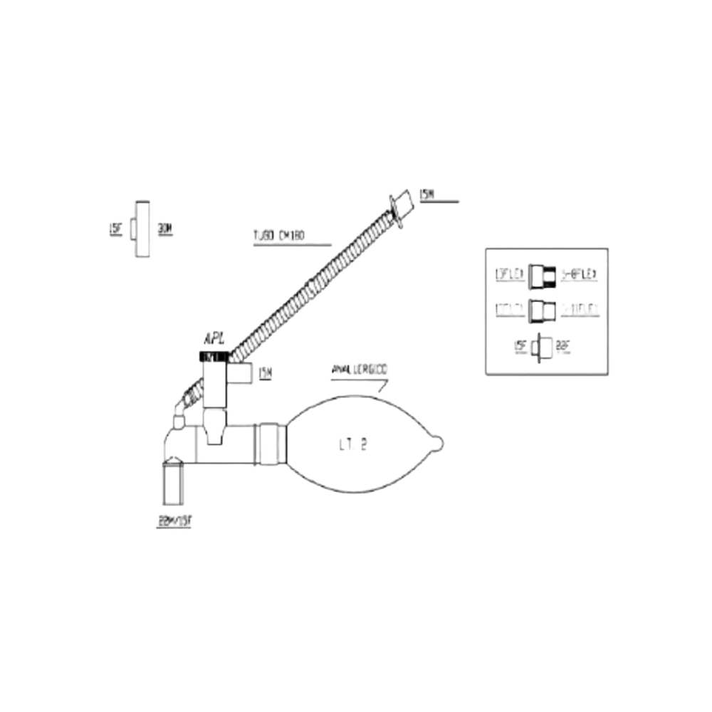 Circuito de Ventilación Manual Mapleson Bolsa 2l